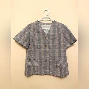 Vintage Grey Blazer, Plaid Blazer
